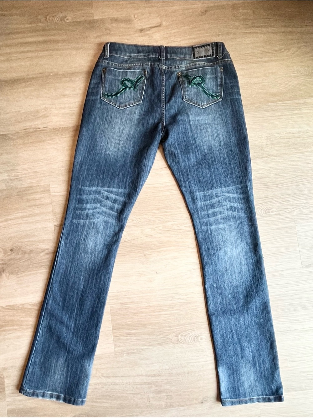 Rocawear Simone Straight Leg Jeans Size 11 Embroidered Pockets Blue Denim - Picture 6 of 10